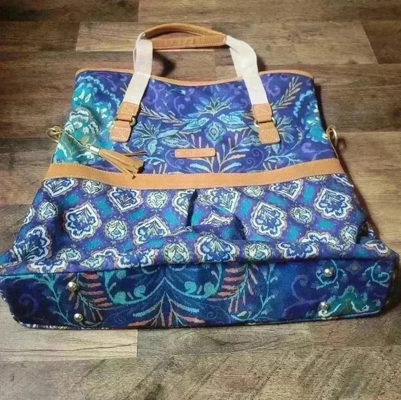 Dena Designs Women's Canvas Kumari North South Boho Weekend and Tote Bag 2-Piece - Picture 2 of 13